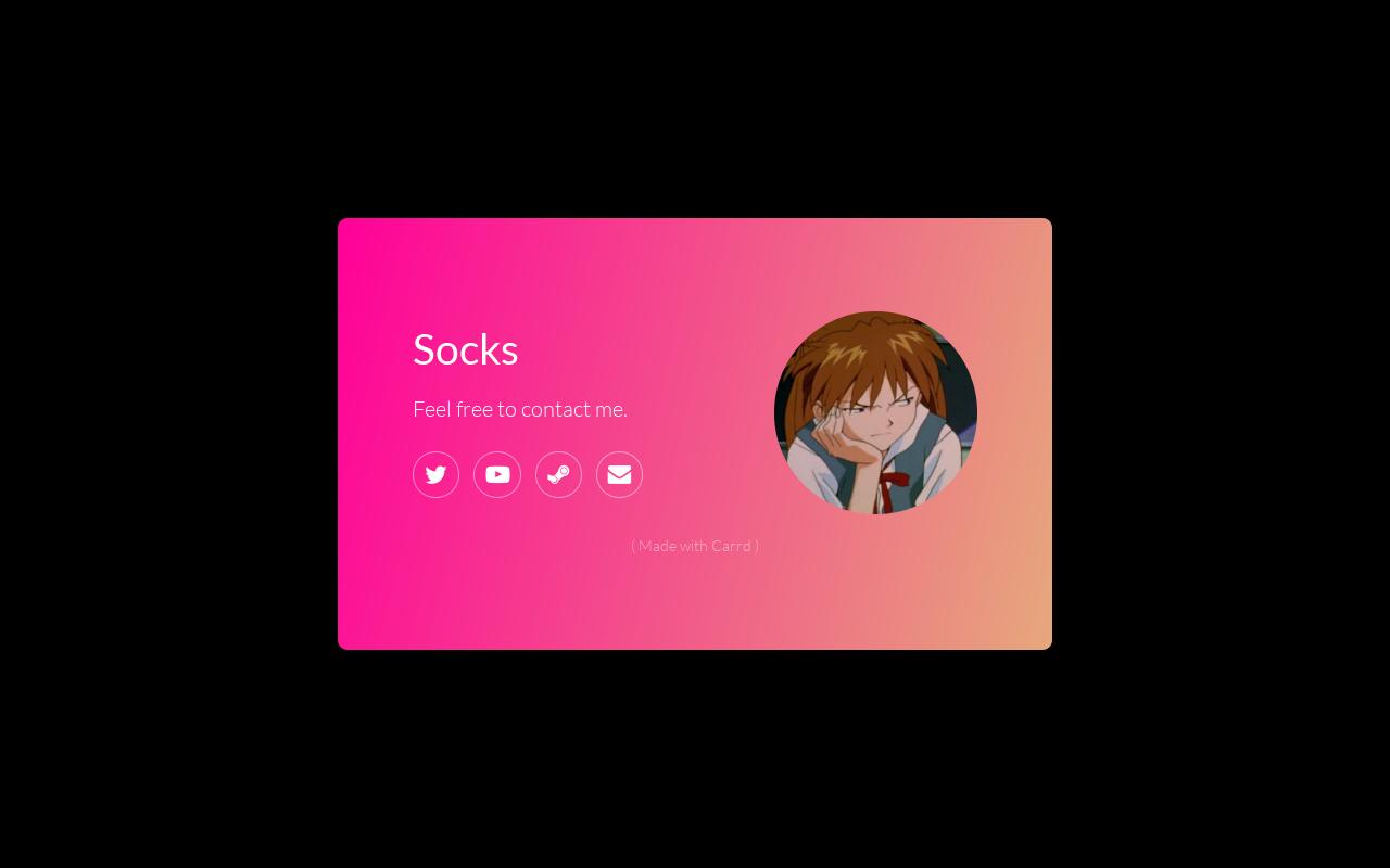 Carrd profile picture for @socks